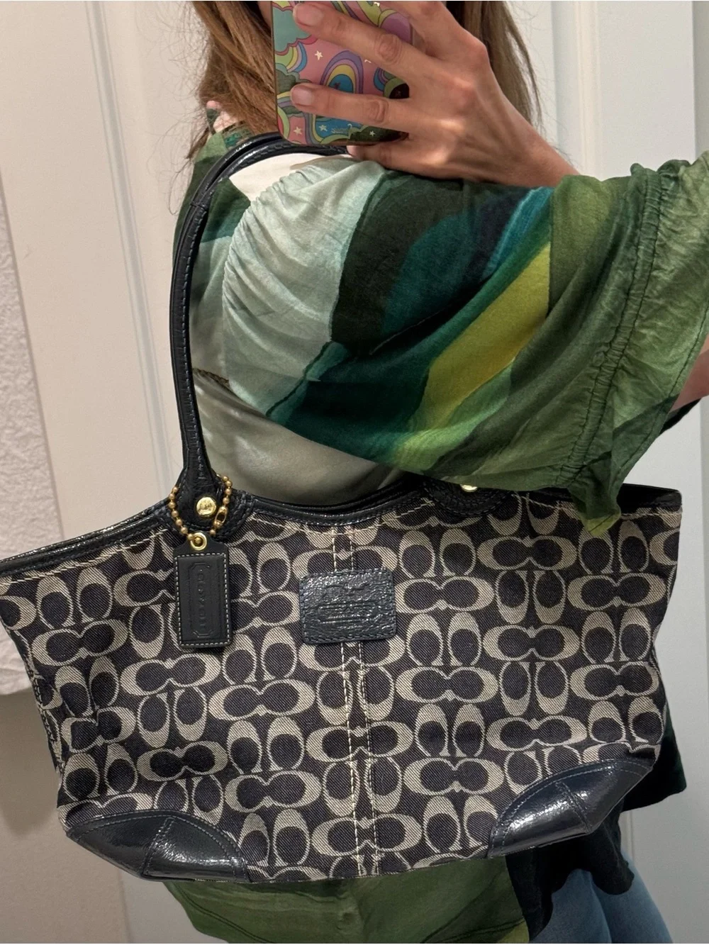 Coach Denim Bleecker Tattersall PRISTINE